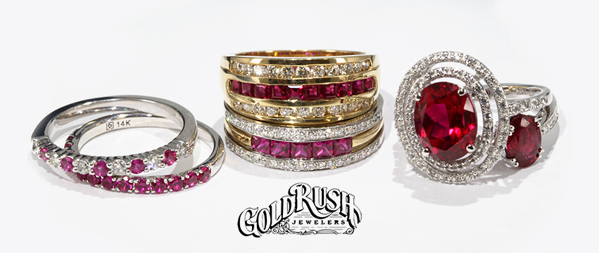 Selection of natural and synthetic Ruby Rings