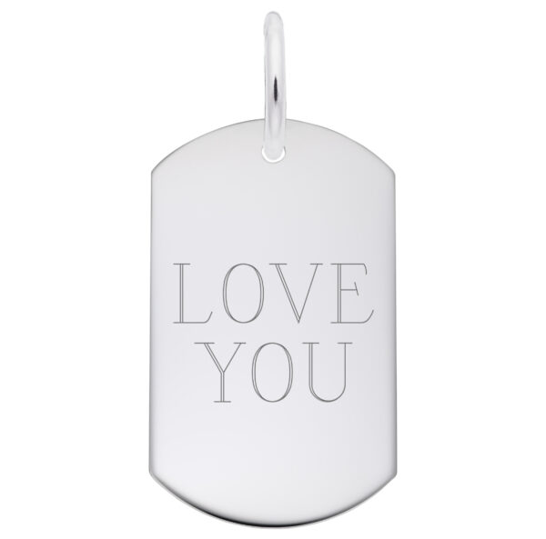 Engraved Silver Dog Tag Pendant