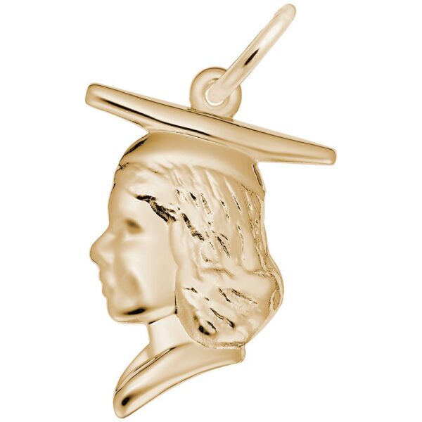 Gold Graduation Person with Cap Charm