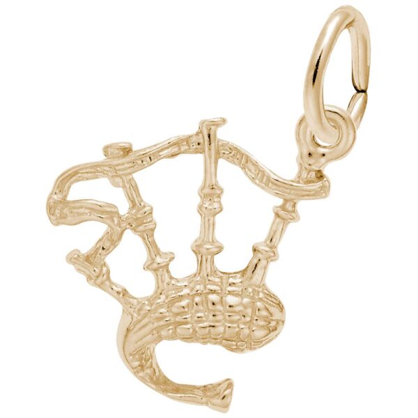 Gold Bagpipes Charm