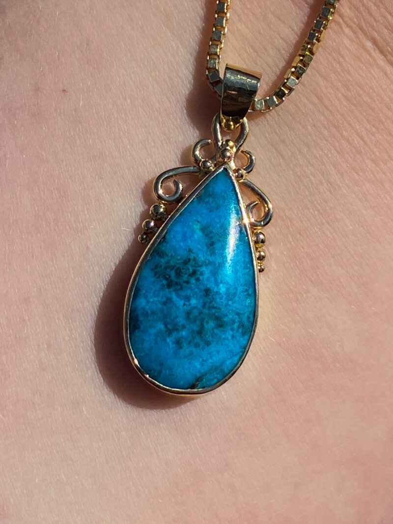 14kyg turquoise pendant - Image 2