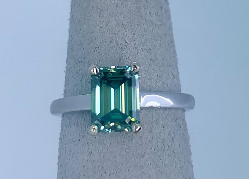 14k mint moissanite ring