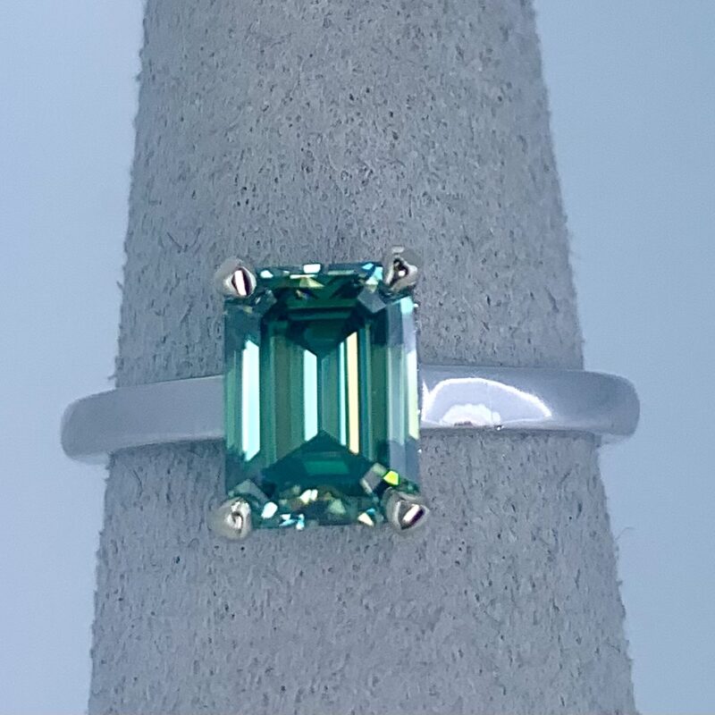 14k mint moissanite ring