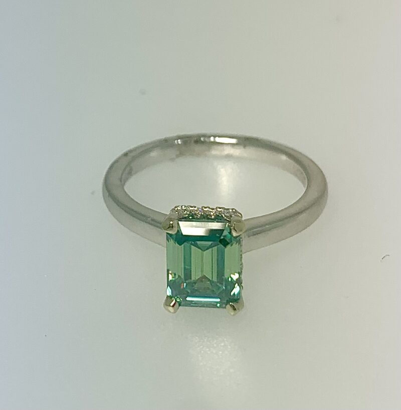 14k mint moissanite ring - Image 3