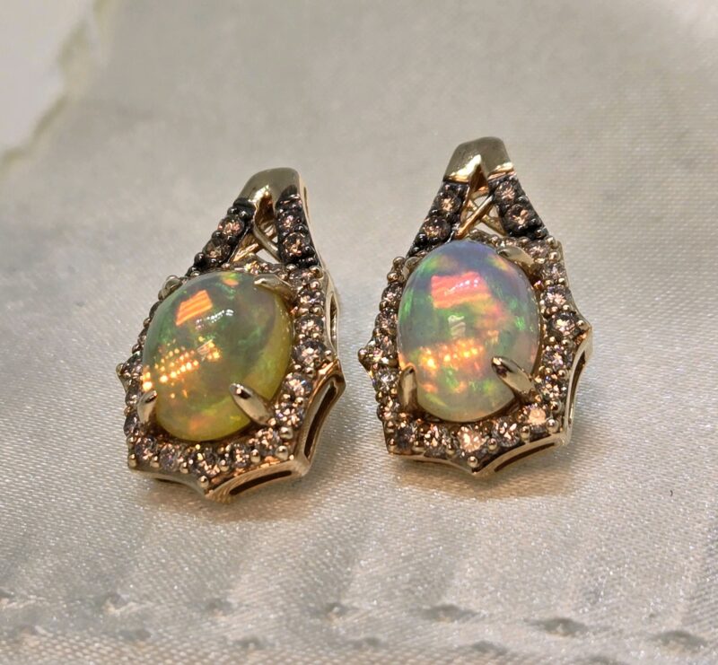 14k rose gold opal earrings - Image 3