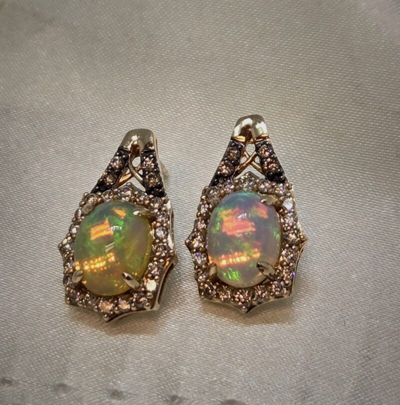 14k rose gold opal earrings - Image 4