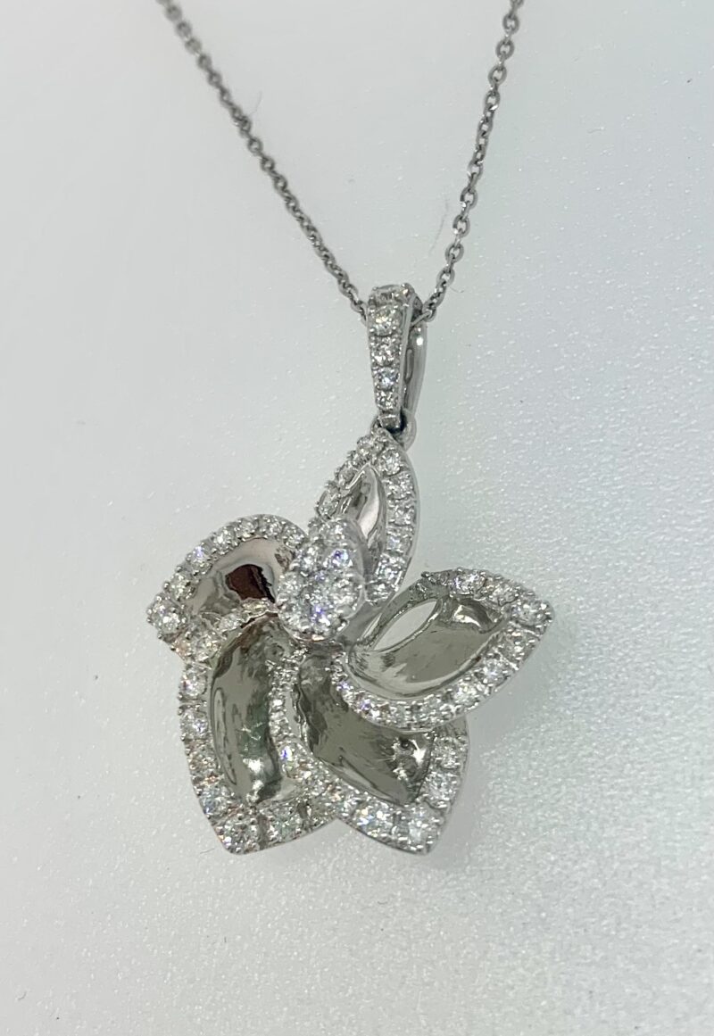 14k white gold diamond necklace - Image 2