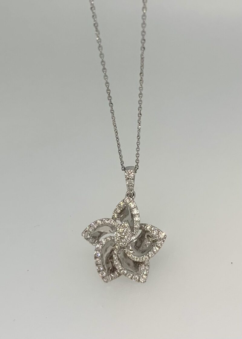 14k white gold diamond necklace - Image 4