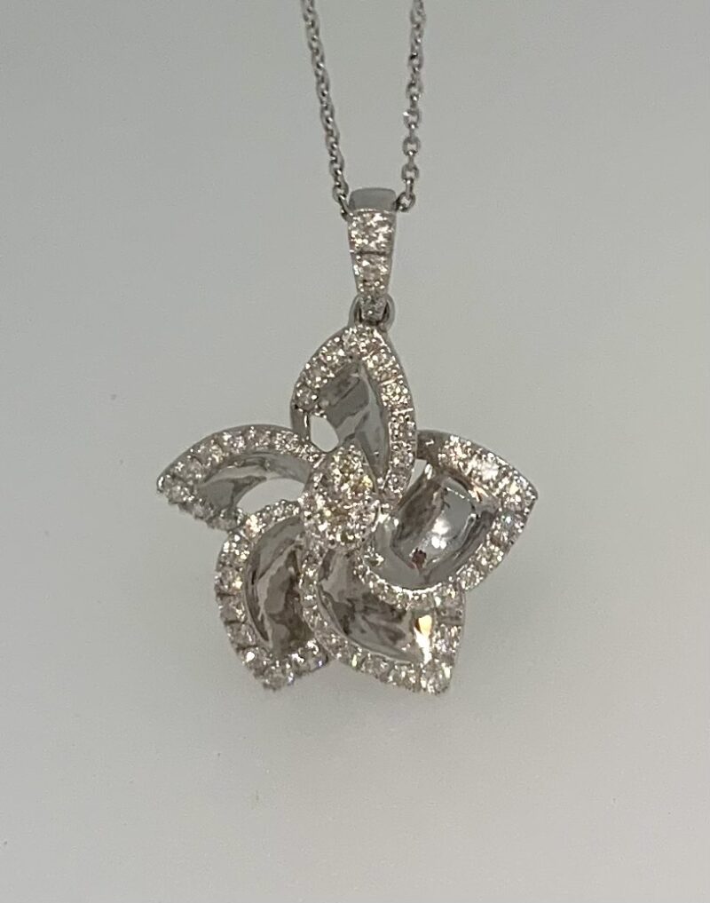 14k white gold diamond necklace